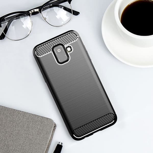 Galaxy A6 (2018) Skal Forcell Carbon Mjukplast - Svart