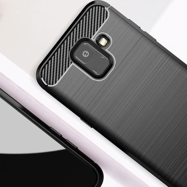 Galaxy A6 (2018) Skal Forcell Carbon Mjukplast - Svart