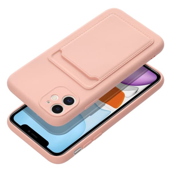 iPhone 11 Skal Forcell Korthållare Mjukplast - Rosa