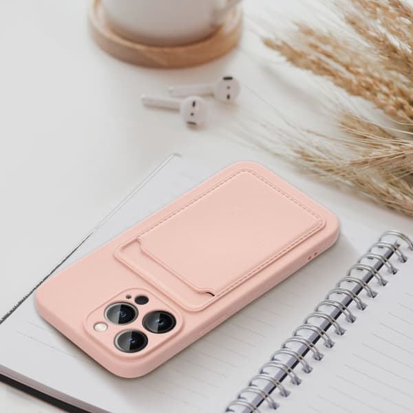 iPhone 11 Skal Forcell Korthållare Mjukplast - Rosa