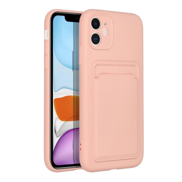 iPhone 11 Skal Forcell Korthållare Mjukplast - Rosa