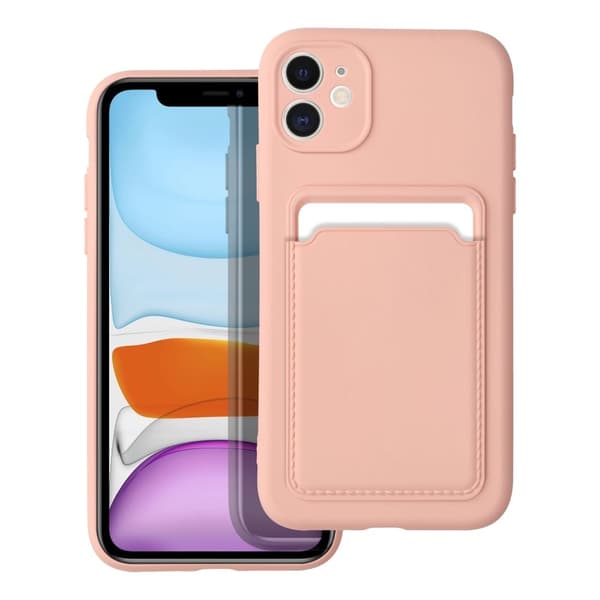 iPhone 11 Skal Forcell Korthållare Mjukplast - Rosa