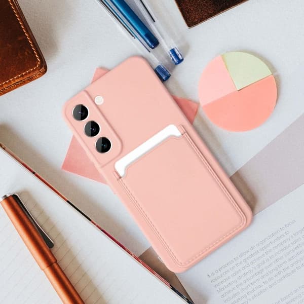 Galaxy S21 FE Skal Forcell Korthållare Mjukplast - Rosa
