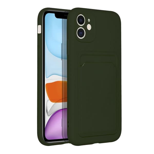iPhone 11 Skal Forcell Korthållare Mjukplast - Grön