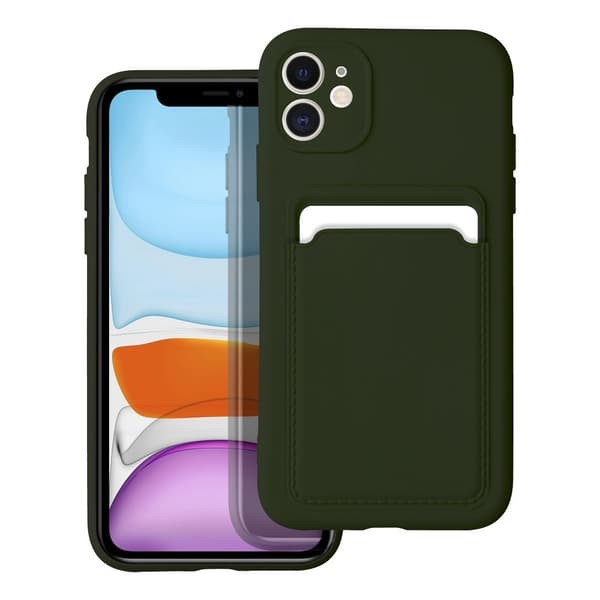 iPhone 11 Skal Forcell Korthållare Mjukplast - Grön