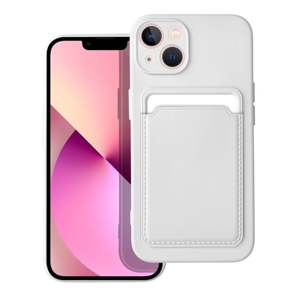 Forcell iPhone 14 Plus Skal Korthållare Mjukplast Vit