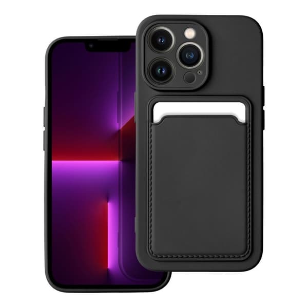 Forcell iPhone 14 Pro Skal Korthållare Mjukplast Svart