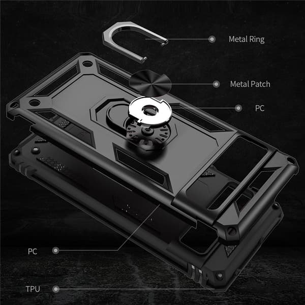 Google Pixel 7 Pro Skal Ringhållare Kickstand - Svart