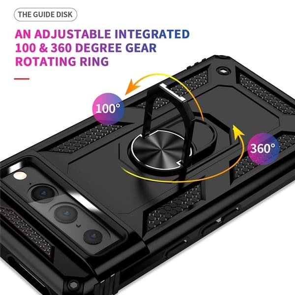 Google Pixel 7 Pro Skal Ringhållare Kickstand - Svart