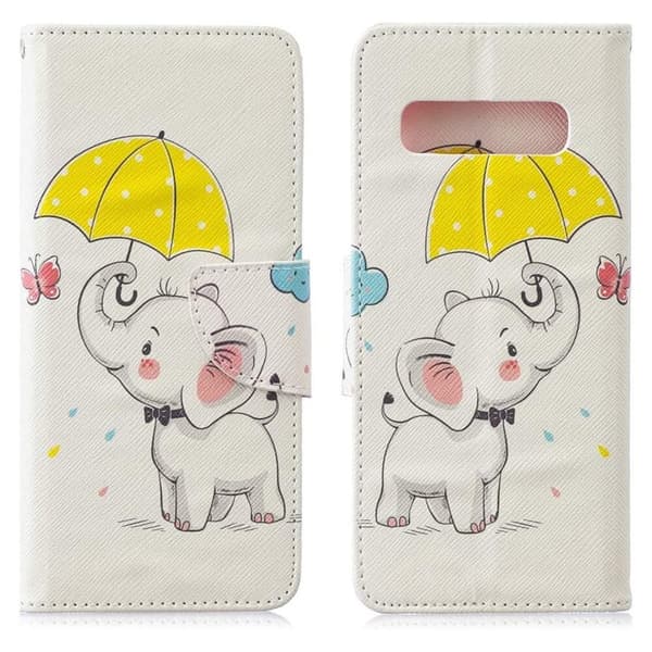 Plånboksfodral Samsung Galaxy S10 Plus - Elefant med Paraply