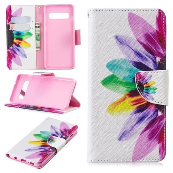 Plånboksfodral Samsung Galaxy S10 Plus - Färgglad Blomma