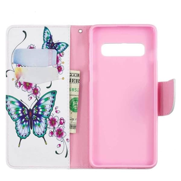 Plånboksfodral Samsung Galaxy S10 Plus - Fjärilar och Blommor