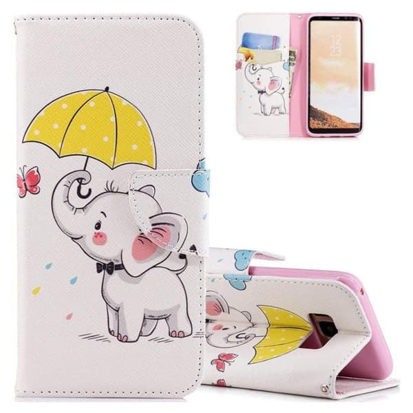 Plånboksfodral Samsung Galaxy S10e - Elefant med Paraply