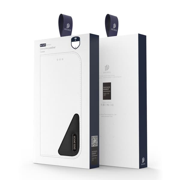 Dux Ducis iPhone 14 Plus Plånboksfodral Äkta Läder Hivo Flip - Röd
