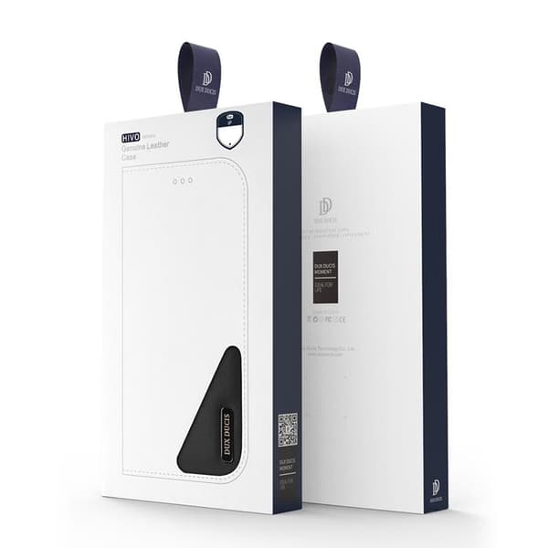 Dux Ducis iPhone 14 Plus Plånboksfodral Äkta Läder Hivo Flip - Svart