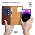 Miniatyrbild 8 av 11: Puloka iPhone 14 Pro Max Plånboksfodral Magsafe 2in1 Detachable - Brun