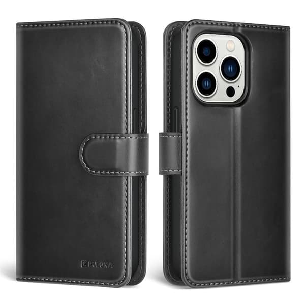Puloka iPhone 14 Plus Plånboksfodral Magsafe 2in1 Detachable - Svart
