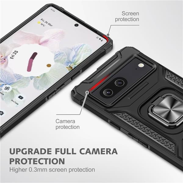 Google Pixel 7 Skal Ringhållare Kickstand Hybrid - Svart