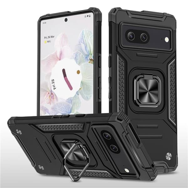 Google Pixel 7 Skal Ringhållare Kickstand Hybrid - Svart