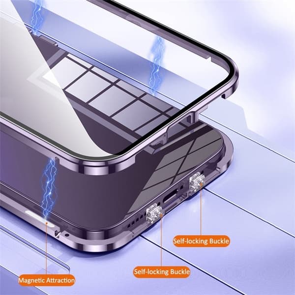 iPhone 14 Plus Skal Metall Magnetic - Lila