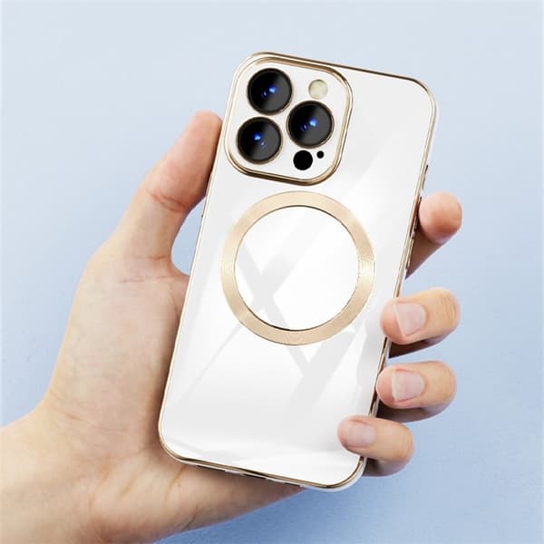 iPhone 14 Pro Max Magsafe Skal Gold Edge - Blå