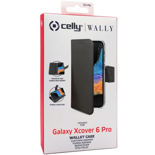 CELLY Galaxy Xcover6 Pro Plånboksfodral - Svart