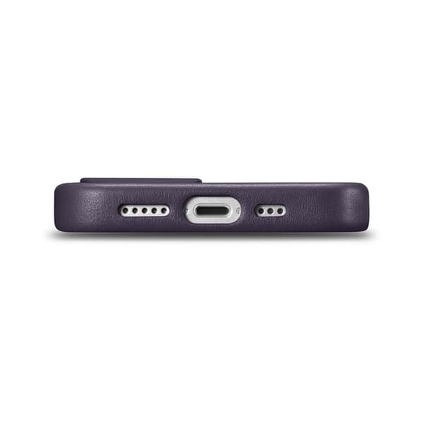 iCarer iPhone 14 Skal MagSafe Äkta Läder - Mörklila