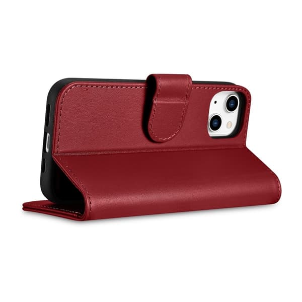 iCarer iPhone 14 Plus Plånboksfodral 2in1 Anti-RFID - Röd