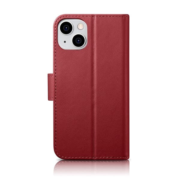 iCarer iPhone 14 Plus Plånboksfodral 2in1 Anti-RFID - Röd