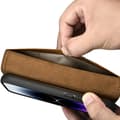 Miniatyrbild 7 av 11: iCarer iPhone 14 Pro Max Plånboksfodral Äkta Läder 2in1 Anti-RFID - Brun