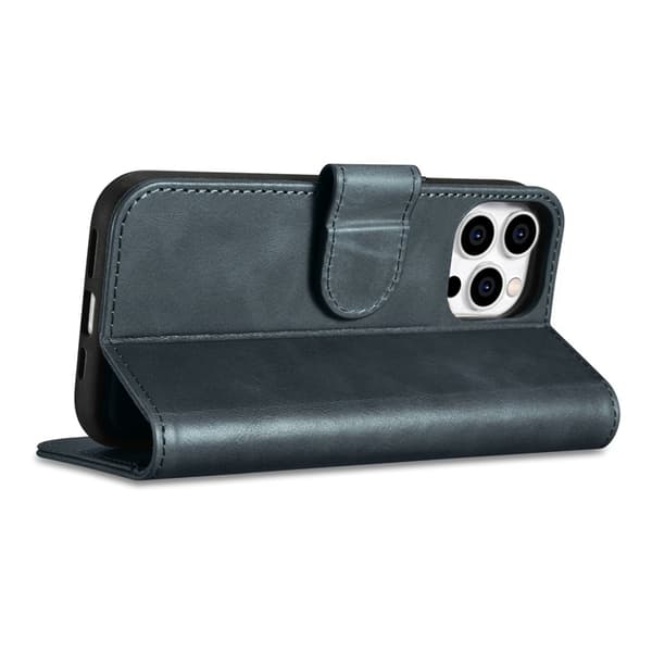 iCarer iPhone 14 Pro Plånboksfodral 2in1 Äkta Läder Anti-RFID - Blå