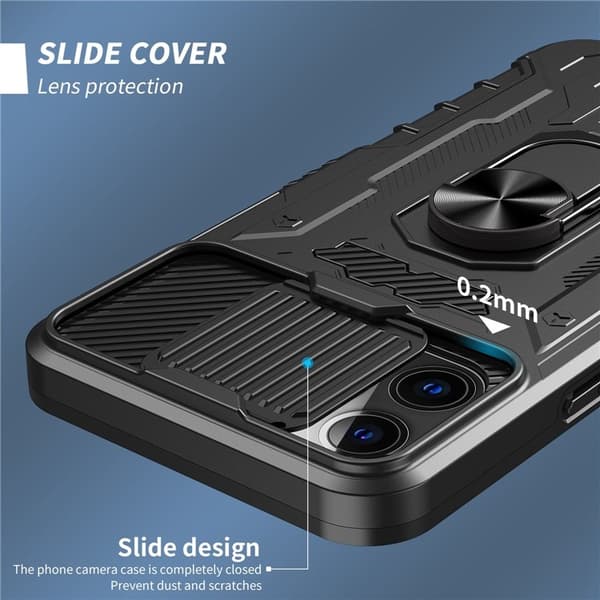 iPhone 14 Pro Max Skal Ringhållare Kickstand - Svart