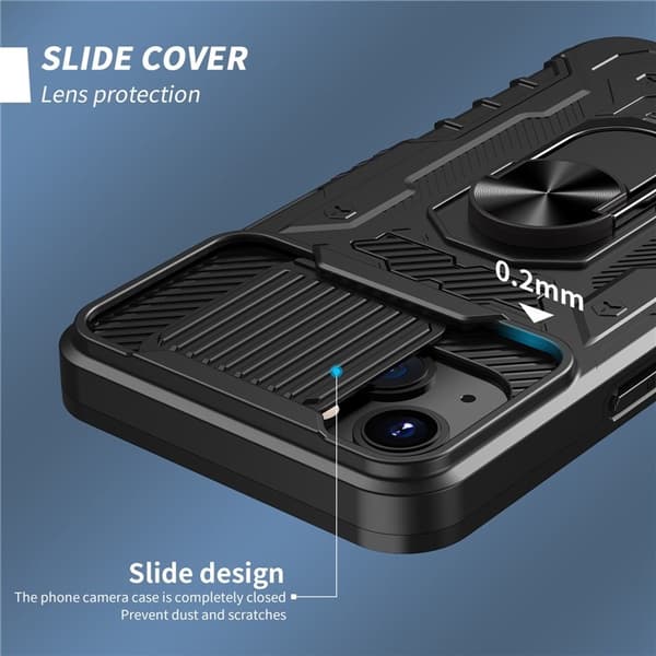 iPhone 14 Plus Skal Ringhållare Kickstand - Svart
