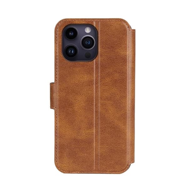 BOOM iPhone 14 Pro Max Plånboksfodral Calfskin - Brun