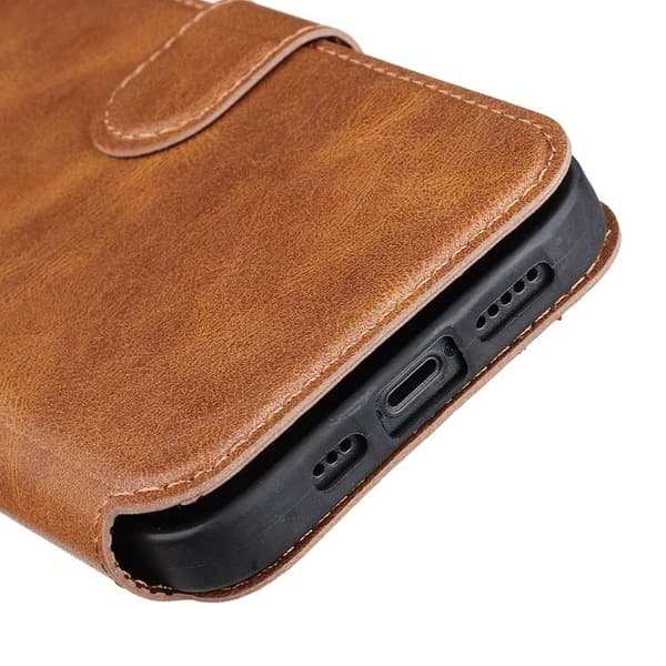 BOOM iPhone 14 Pro Max Plånboksfodral Calfskin - Brun