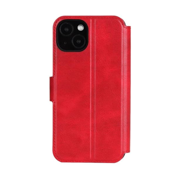 BOOM iPhone 14 Plus Plånboksfodral Calfskin - Röd