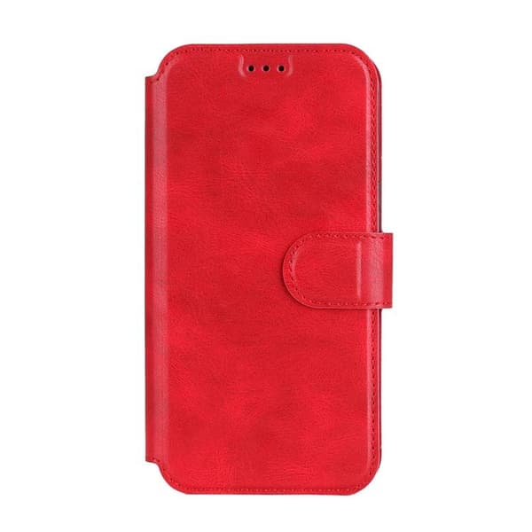 BOOM iPhone 14 Plus Plånboksfodral Calfskin - Röd