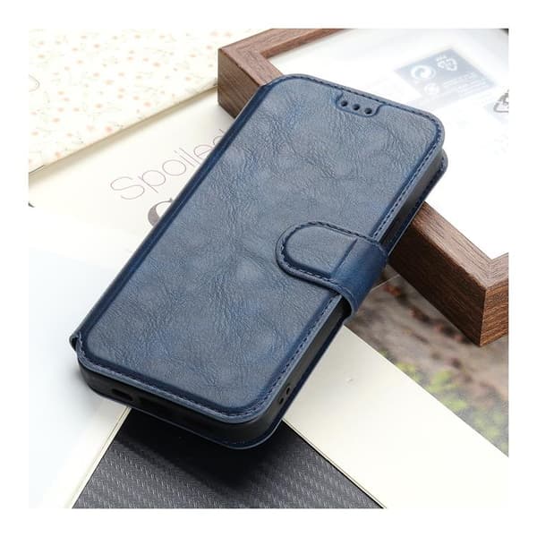 BOOM iPhone 14 Plus Plånboksfodral Calfskin - Blå