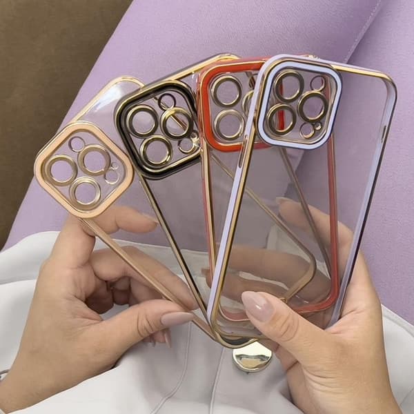 iPhone 12 Pro Skal Gold Frame - Röd