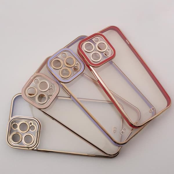 iPhone 12 Pro Skal Gold Frame - Röd