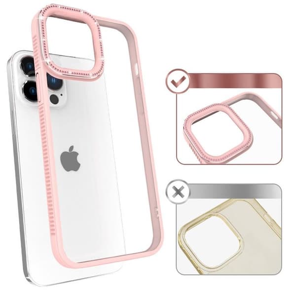 Kingxbar iPhone 13 Pro Max Skal Sparkles med Crystals - Rosa