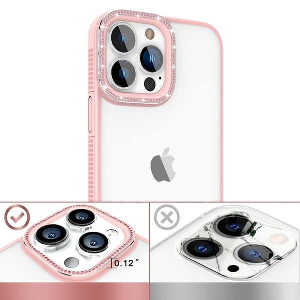 Kingxbar iPhone 13 Pro Max Skal Sparkles med Crystals - Rosa