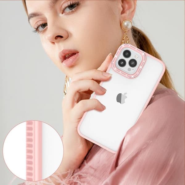 Kingxbar iPhone 13 Pro Max Skal Sparkles med Crystals - Rosa