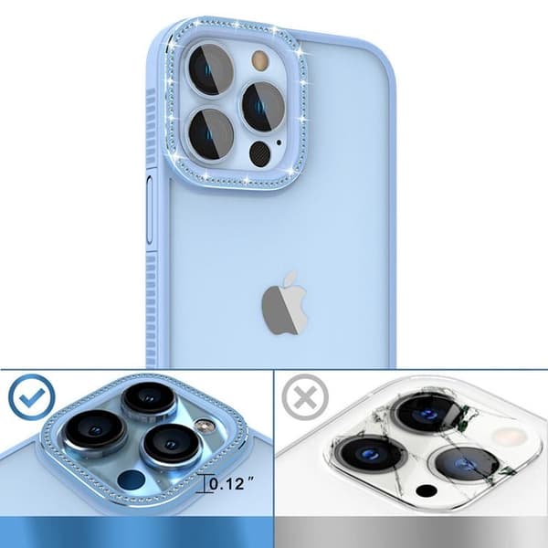 Kingxbar iPhone 13 Pro Skal Sparkles med Crystals - Blå