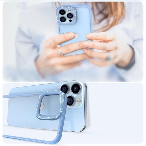 Kingxbar iPhone 13 Pro Skal Sparkles med Crystals - Blå