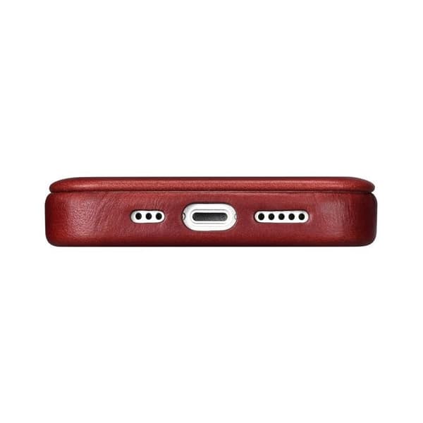 iCarer iPhone 14 Pro Plånboksfodral Magsafe Läder - Röd