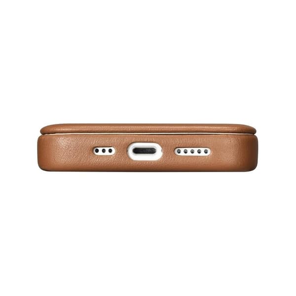 iCarer iPhone 14 Plånboksfodral Magsafe CE Läder - Brun
