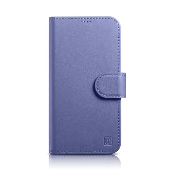 iCarer iPhone 14 Pro Max Plånboksfodral 2in1 Anti-RFID Äkta Läder - Ljuslila