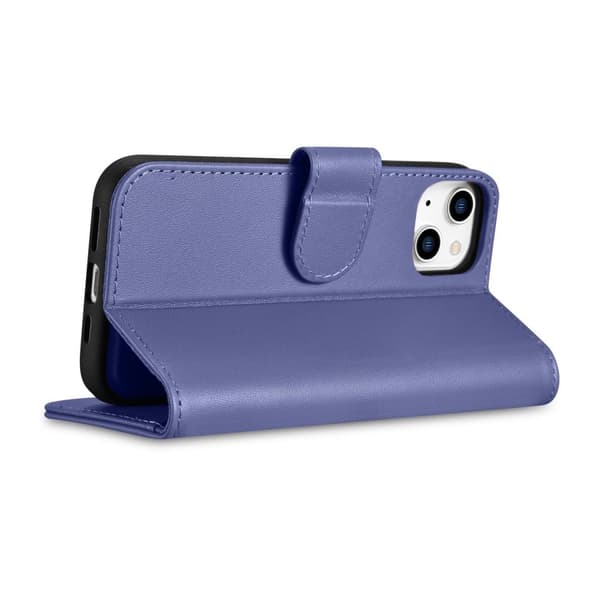iCarer iPhone 14 Plånboksfodral 2in1 Äkta Läder - Ljuslila