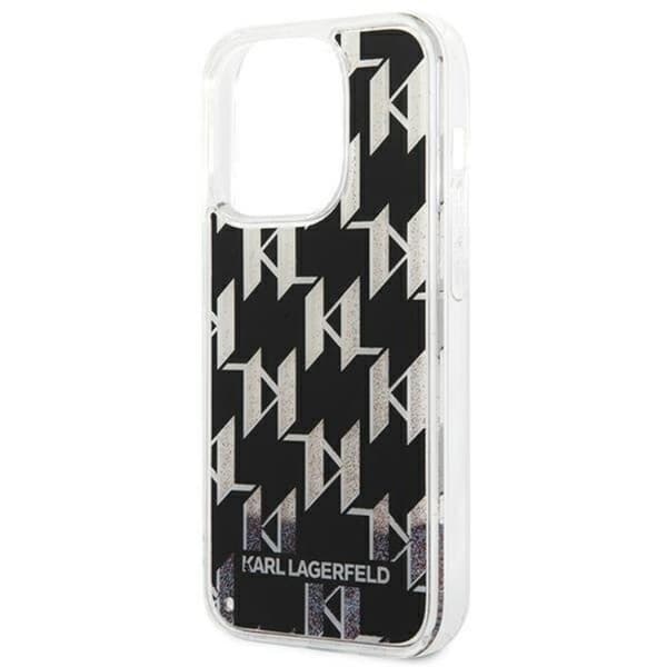 Karl Lagerfeld iPhone 14 Pro Max Skal Liquid Glitter Monogram - Svart